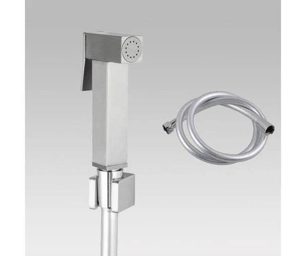 Square Brass Brushed Nickel Toilet Bidet Spray Kit