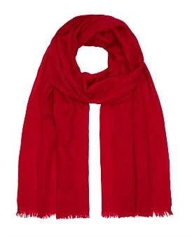 David Jones Mani Kaaga Moni 100% Cashmere 'Sydney' Tissue Shawl in Chilli Pepper