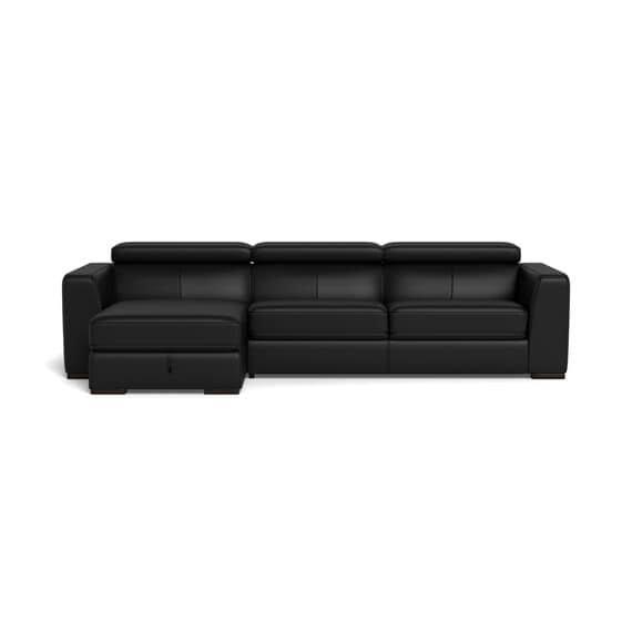 Siesta Leather Modular Sofabed Black by Freedom