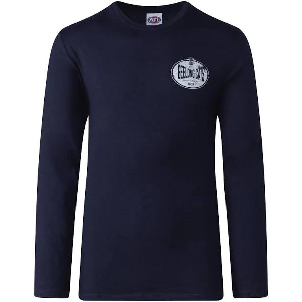 Geelong Cats Mens Supporter Long Sleeve Tee Size:2XL