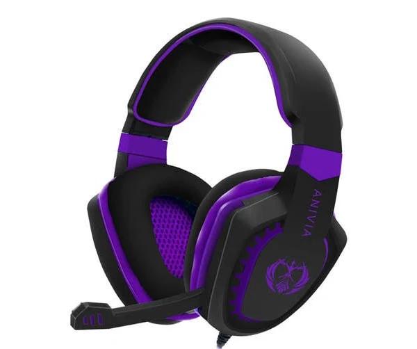 Gaming Headset For PC Laptop Noise Cancelling Over Ear Headphones-purple