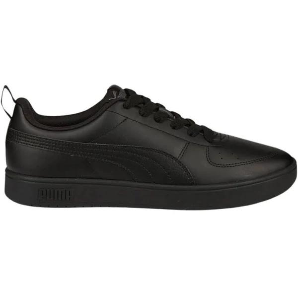 Puma Rickie Shoe - Black Leather - Mens Youth Sizes - School Work US 6