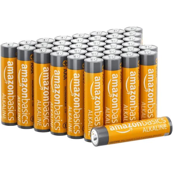 Amazon Basics 36 Pack AAA High-Performance Alkaline Batteries, 10-Year Shelf Life, Easy to Open Value Pack