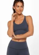 Lorna Jane Womens Lotus Longline Sports Bra Blue XS