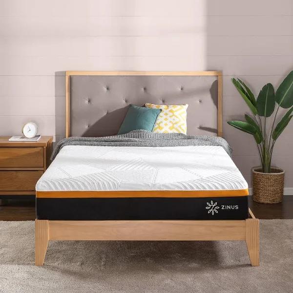 Zinus King Mattress 3 Zone Hybrid Deluxe Cool Adaptive Fabric Copper Memory Foam Pocket Spring Bed Comfort