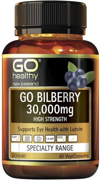 Go Healthy GO Bilberry 30,000mg 60 Capsules