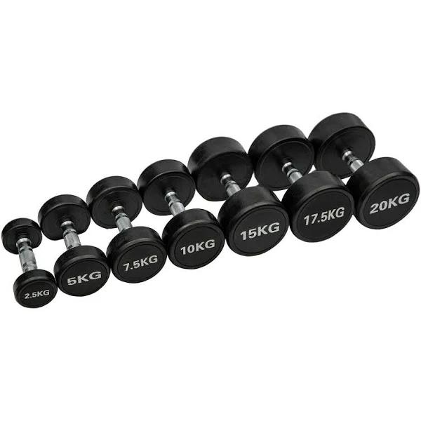 Commercial Round Pu Dumbbell Set - 6 Pairs [2.5kg - 15kg]