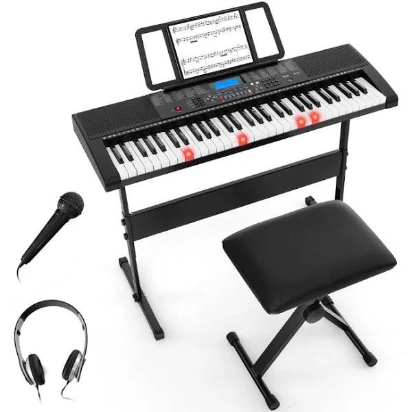 Costway 61-Key Portable Electronic Keyboard Piano with Stand and Stool