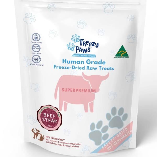 Freezy Paws Freeze Dried Beef Steak Raw 70g