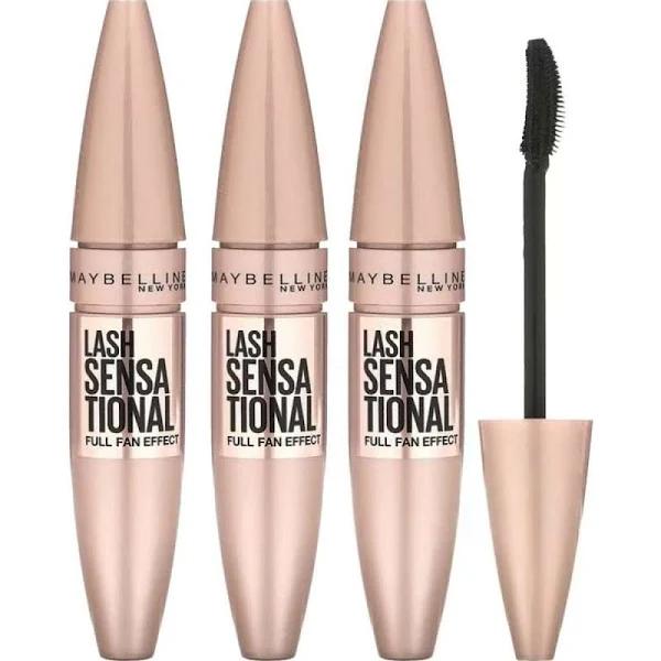 Maybelline Lash Sensational Full Fan Effect Mascara 9.5ml - 253 Blackest Black x 3