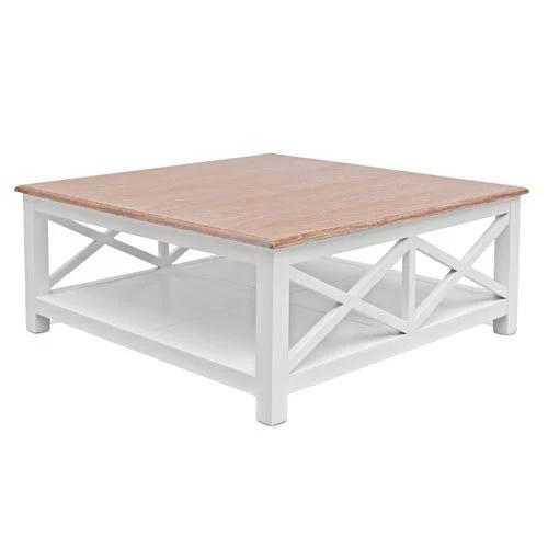 Hamptons Coffee Table Colour: White & Weathered Oak - Temple & Webster - Pay With AfterPay or zipPay On Coffee Tables