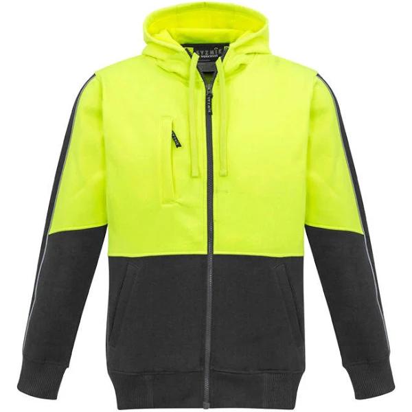 Syzmik Unisex Hi Vis Full Zip Hoodie (ZT485) 5XL / Yellow/Charcoal