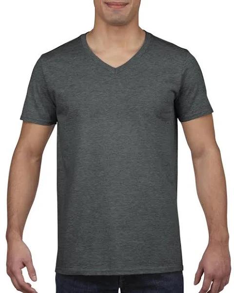 Softstyle V-Neck T-Shirt Dark Heather - Gildan 64V00 - Size S