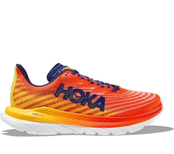 Hoka Men's Mach 5 Shoes in Flame/Dandelion, Size 8