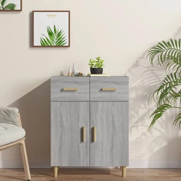 vidaXL Sideboard Grey Sonoma 69.5x34x89 cm Engineered Wood