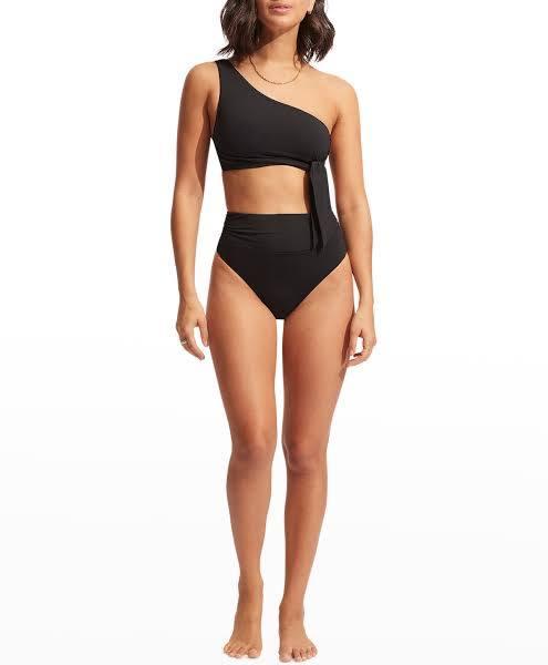 Seafolly Collective One Shoulder Bikini Top - Black