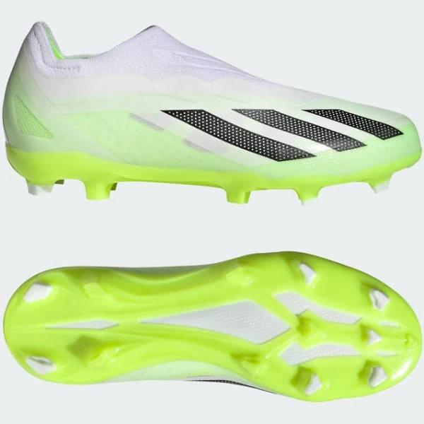 Adidas x Crazyfast.1 Laceless Firm Ground Soccer Cleats Cloud White 11K - Soccer Cleats