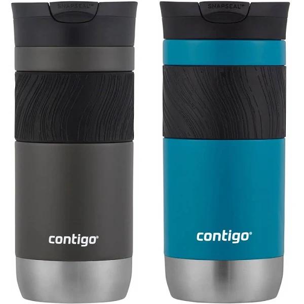 Contigo Snapseal Insulated Travel Mug, 16 oz, Sake/Juniper, 2 Pack