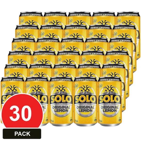 30 Pack, Schweppes 375ml Solo Cans 30pk - AfterPay & zipPay Available