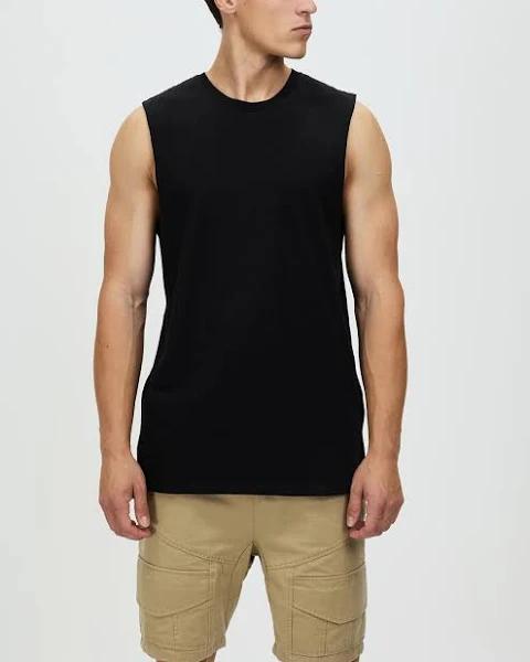 Cotton On - Men's Black Singlets - Organic Muscle - Size S at The Iconic