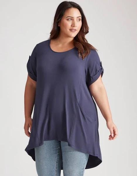 Beme Short Sleeve Pocket Knitwear Tunic Top - Plus Size - S - AfterPay & Klarna Available