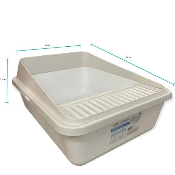 High Back Cat Litter Tray - Pet Fresh Clean Kitten Toilet Box