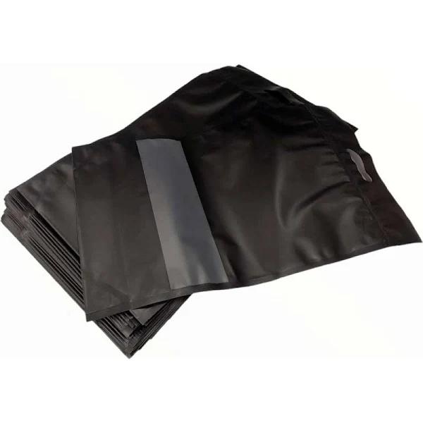 Kitchee 400 Resealable Black Stand Up Bags 53x32cm - Food Packaging Zip Pouch and Handle