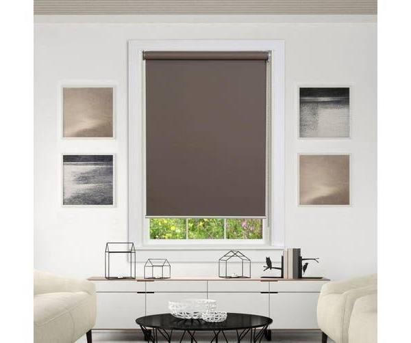 Burma Room Darkening Roller Blinds 220cm Drop Leather