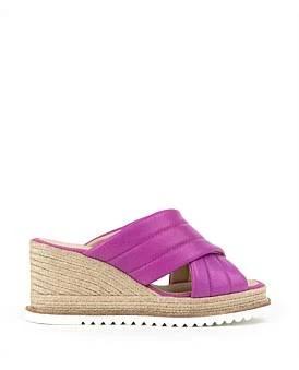 David Jones Edward Meller Morgan Quilted Crossover Espadrille in Magenta, Size 35 EU