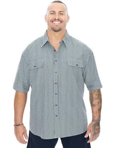 Bisley Mens Small Dark Green Check Short Sleeve Shirt Dark Green / 5XL