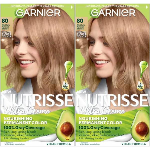 Garnier Hair Color Nutrisse Nourishing Creme, 80 Medium Natural Blonde