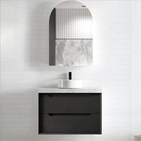 KAKADU Wall Hung Vanity 750mm Black Oak Cabinet Only