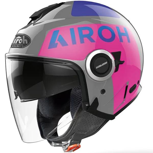 Airoh Helios Up Jet Helmet, grey-pink, Size XL