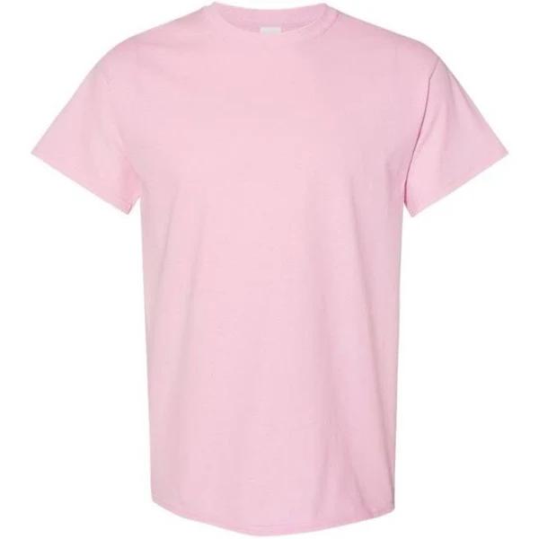 Gildan Mens Heavy Cotton Short Sleeve T-Shirt (Pack of 5) Light Pink M