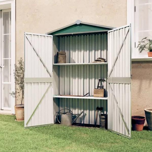 Garden Shed Green 107.5x46x183 cm Galvanised Steel vidaXL