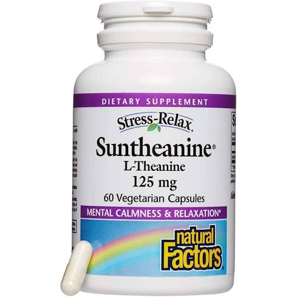 Natural Factors Stress-Relax Suntheanine L-Theanine 125 MG 60 Vegetarian Capsules