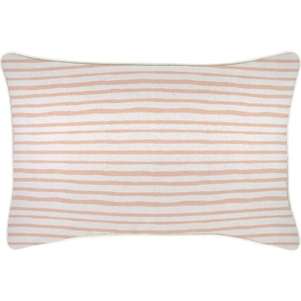 Cushion Cover with Piping Paint Stripes Blush 35cm x 50cm