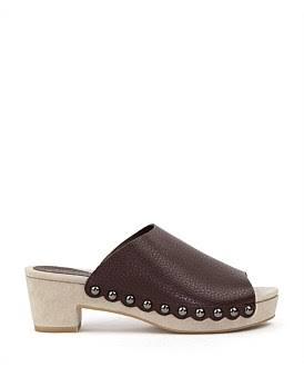 David Jones Edward Meller Inara65 Studded Slide On Unit in Brown, Size 38 EU