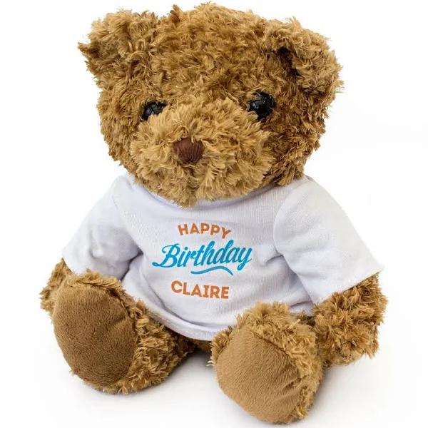 New - Happy Birthday Claire - Teddy Bear - Cute Soft Cuddly - Adorable