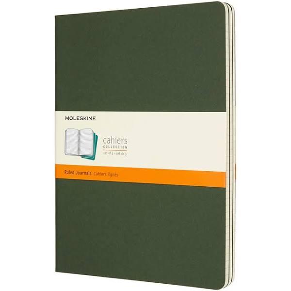 Moleskine Cahier Extra Large Notebook Set Ruled / Myrtle Green