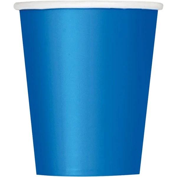 266ml Cups Paper 20 Pack Bright Royal Blue