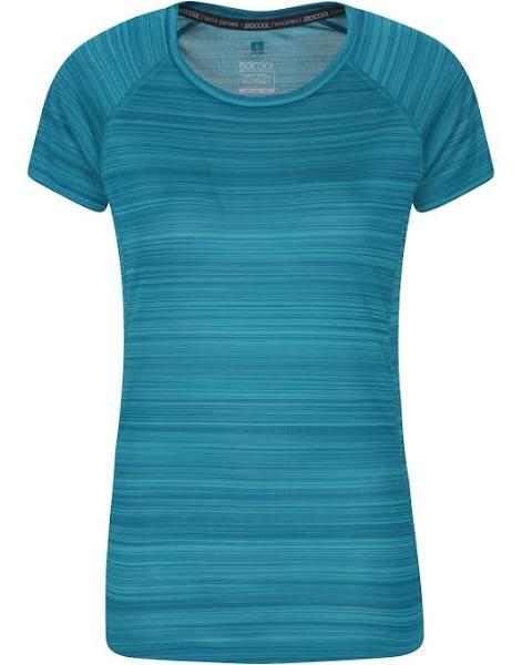 Mountain Warehouse Endurance Striped Womens Tee - Teal | Size 12