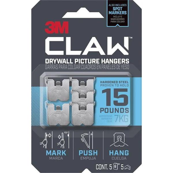 3M Claw Drywall Picture Hanger 15lbs 7kg [Pack x 5]