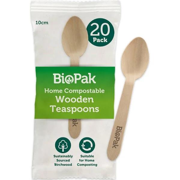 BioPak Wooden Teaspoons 20 Pack