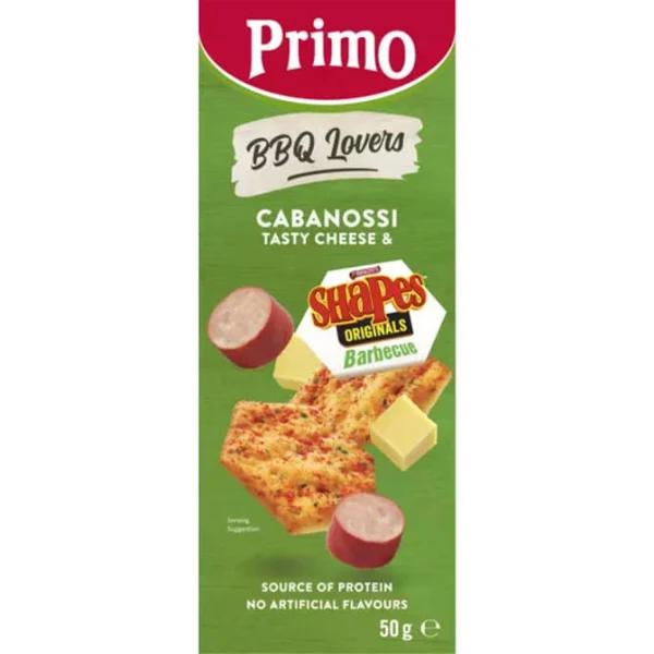 Primo Cabanossi Barbeque Shapes & Tasty Cheese 50g