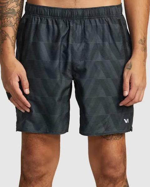 Mens RVCA Yogger IV Elastic Shorts 17inch Black Blur Size XXL