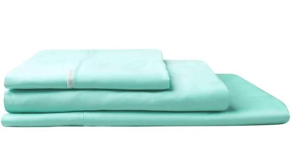 Logan & Mason 400TC Cotton Sateen Sheet Set (Mist) - King Single