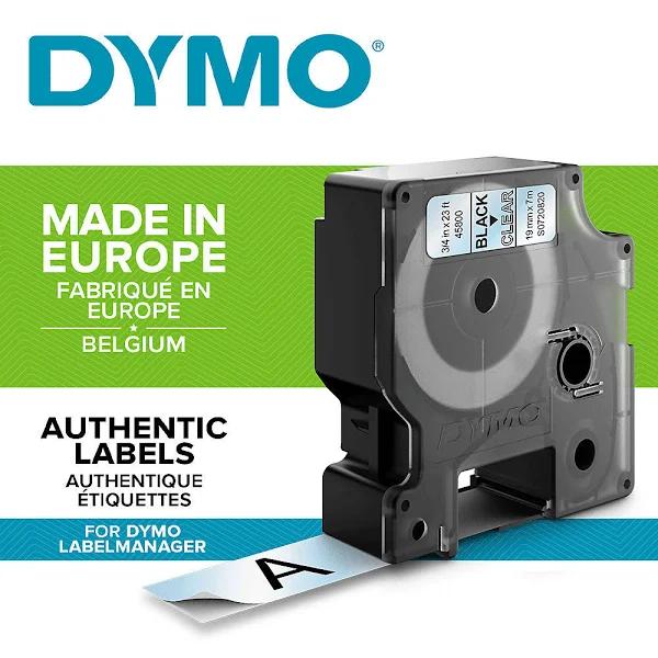 Dymo D1 Tape 19mm x 7m Black On Clear