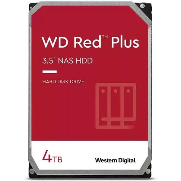 Western Digital WD Red Plus 4TB 3.5' NAS HDD SATA III NAS Hard Drive 5400 RPM 256MB Cache 180MB/s 1mil Hours MTBF 180TB