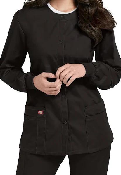 Dickies Women's EDS Signature Scrubs Missy Fit Snap Front Warm-Up Jacket